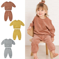 Two Piece Set Of Round Neck Long Sleeved Trousers