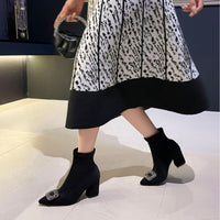 Womens Luxurious And Elegant Pointed-toe Ankle Boots