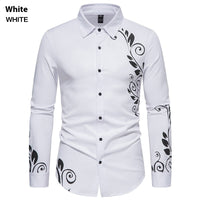 Men's Autumn New Digital Printed Long-sleeved Shirt