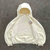 Female Printed All-matching Loose Hooded Sweater