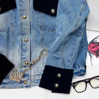 Color-block Denim Jacket Women's Top Design Sense
