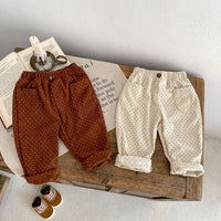 Printed Corduroy Loose Casual Trousers