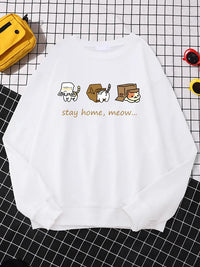 Three Mini Cat Animal Stay Home Sweater
