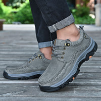 Men's Outdoor Cowhide Thick Bottom Top Layer Cowhide Hiking Shoes