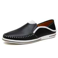 Handmade Stitching Pumps Men's New Summer Top Layer Cowhide Men's Shoes Breathable Men's Casual Leather Shoes Gommino One Piece