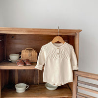 Baby Round Neck Pullover Romper Simple Knitting