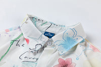 Graffiti Flower Butterfly Printed Shirt Men