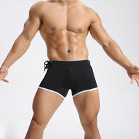 Men's Boxer Swimming Trunks Nylon Solid Color Breathable Slim Lace Underwear