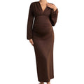 Maternity Pleats Sheath Long Skirt