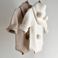 Ins Style Bear Shape Children's Knitted Sweater Baby Jumpsuits