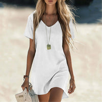 Women's V-Neck Casual Comfortable Pocket Dress