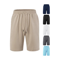 Loose Large Horizontal Stripe Jacquard Fabric Men's Casual Shorts