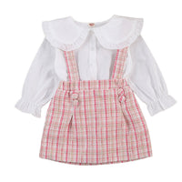 Season Skirt Set Two Pieces Long Sleeve Check Korean Version