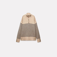 Mock-neck Stripes Sweater Sweater For Women