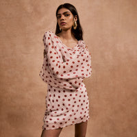 Sexy Scoop-Neck Backless Polka-Dot Chiffon Dress