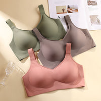 LaTeX Large Shoulder Strap Jelly Stick Seamless Push Up Bra