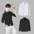 Children's POPPING Boys And Girls Black And White Solid Color Shirt