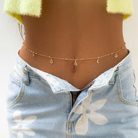 Popular Ornament Simple Transparent Rhinestone Waist Chain