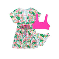 Girls' Two-piece Swimsuit Women's Three-piece Suit Color New Children's Split Overclothes Swimsuit