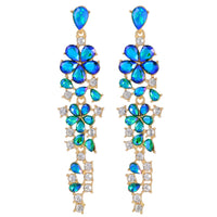 Colorful Zircon Temperament Prosperous Tassel Earrings