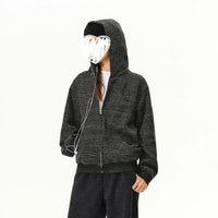 Korean Striped Hooded Cardigan Sweater Women's Loose Slimming