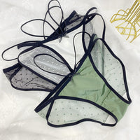 Lightweight And Breathable Ice Silk Satin Briefs Hip Fashion Polka Dot Thin Belt