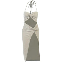 New Split-front Gold And Silver Thread Dress