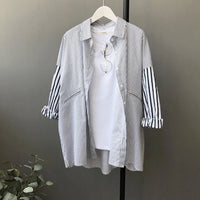 Womens Relaxed-fit Versatile Striped Blouse