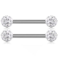 Stainless Steel Heart Punk Style Breast Ring Double Layer
