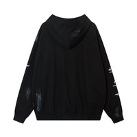 High Street American Inkjet Distressed Letters Printed Hoodie