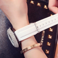 New Silicone Watch Women's Fashion Korean Style High-end Diamond Starry Sky