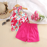 Children's Summer Clothing Printed Halter Top Shorts