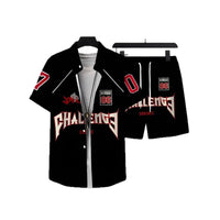 Fashion Trend Animal Pattern Casual Short Sleeve Shirt Shorts Suit