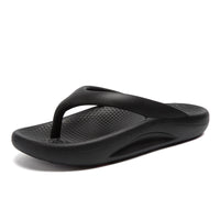 Flip-flops Men Wear Sandy Beach Platform Outside And Step On Shit