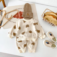 Baby Clothes Suit Cotton Round Neck Bear Cartoon Sweater
