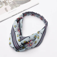Fabric cross-knotted bow chiffon floral headband