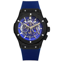 Multifunctional Rubber-Strap Quartz Stopwatch Mens Watch
