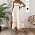 Sweet Solid-Color Strap Dress For Women
