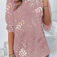Women's Printed Crewneck Long-Sleeve Top