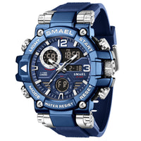 Mens Alloy Multicolor Multi-Function Dual-Display Sports Watch