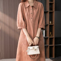 Women's Elegant French-style Linen Shirt Dress
