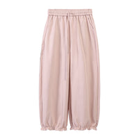 Women's Early Spring New Style Solid Color Japanese-Style Cropped Pants With Two Patch Pockets