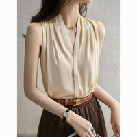 French-style Elegant And Chic Halter-neck Smooth Camisole