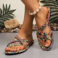 Women's Flat Printed Slippers New Summer Bohemian Ethnic Style