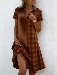Bohemian 3D Printed V-Neck Short-Sleeve Maxi Dress