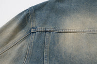 Men's American Street Water Washed Hole Distressed Deconstruction Stitching Autumn Coat