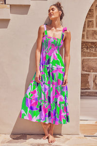 Womens Printed Long Slip Dress
