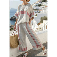 Loose Casual Womens Fashionable Beach Vacation Two-Piece Set