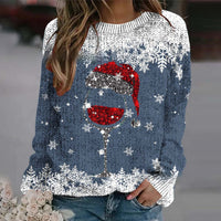 Thick Needle Digital Printing Men's Round Neck Sweater