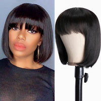 Wig Bangs Bobhaircut Bob Wig Human Hair Wig